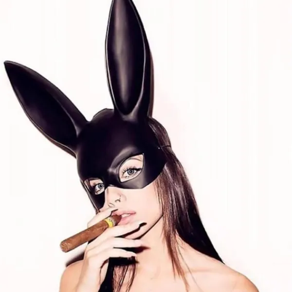 Julpartymask Halloweenpartymask Söt Kaninmask Bar KTV Party Kaninmask (Svart)> Masker