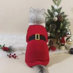 Julpyjamas för husdjur, katt och hund, höst- och vinterbadrock, klassisk stil S><noscript><img width=