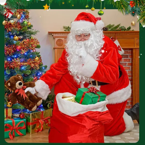 Jultomte Skägg Jultomteluva Jultomtekostym Tillbehör> Tillbehör