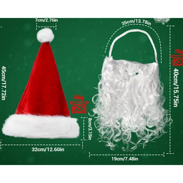 Jultomte Skägg Jultomteluva Jultomtekostym Tillbehör> Tillbehör