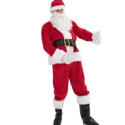Jultomtedräkt 7 delar komplett julkostym för vuxna Cosplay Jultomtedräkt plus tomte xl puls (180-195cm)><noscript><img width=