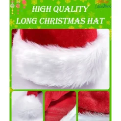 Jultomtehatt för Vuxna Lång Plysch Julhatt för Jul Nyår Festliga Festtillbehör - Lila><noscript><img width=