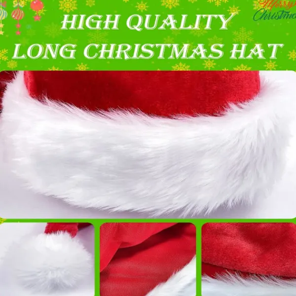 Jultomtehatt för Vuxna Lång Plysch Julhatt för Jul Nyår Festliga Festtillbehör - Lila> Huvudbonader