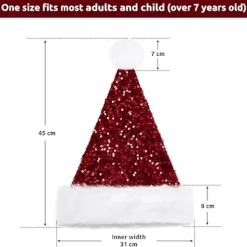 Jultomtehatt för Vuxna Lyxig Plysch Julhatt med Pompom för Män och Kvinnor><noscript><img width=