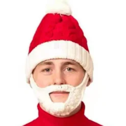 Jultomtehatt i rött och vitt, ullhatt, jul- och nyårsdekoration, julhatt> Huvudbonader