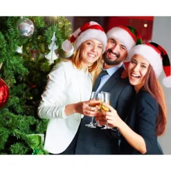 Jultomtehatt, Unisex-Vuxen Tomtehatt, Dekorationer Presenter Kostym, För Julfest Halloween Nyhet Rand, Röd & Grön> Huvudbonader