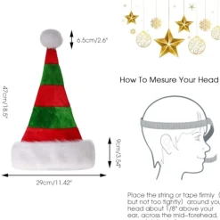 Jultomtehatt, Unisex-Vuxen Tomtehatt, Dekorationer Presenter Kostym, För Julfest Halloween Nyhet Rand, Röd & Grön><noscript><img width=