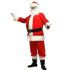 Jultomtekostym för Män Vuxen Jultomtekostym Santadräkt 5 delar XL><noscript><img width=