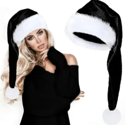 Jultomteluva Lång Sammetsjultomteluva Vintervarm Kostym Julpartytillbehör för Cosplayfester Scenframträdanden[HK] M><noscript><img width=