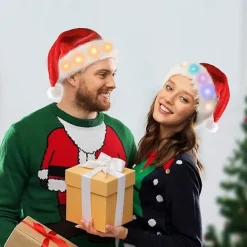 Jultomteluva med LED-ljus och vit plyschdekoration Söt jultomte Julgrön A5><noscript><img width=