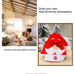 EDO MART Jultomten hatt Hattar Dekoration Presenter Cap Dekorativ Type 2><noscript><img width=