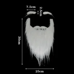 HEET Jultomte-rekvisita för festföreställningar, vitt skägg och vita ögonbryn><noscript><img width=