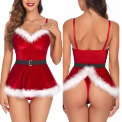 Holocky Julunderkläder för kvinnor Santa Lingerie helkroppssats 3XL><noscript><img width=