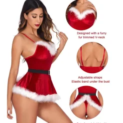 Holocky Julunderkläder för kvinnor Santa Lingerie helkroppssats 3XL><noscript><img width=