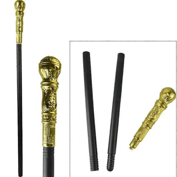 Justerbar käpp, vintage design Halloween-kostymtillbehör, resekäpp med frimurarsymboler för artister, magiker, egyptiska faraoner> Tillbehör