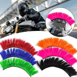 FMYSJ Kaesi Klippbar Hjälm Peruk Avtagbar Högtemperatur Siden Ljus Färg Hjälm Mohawk Hjälmtillbehör (FMY)> Huvudbonader