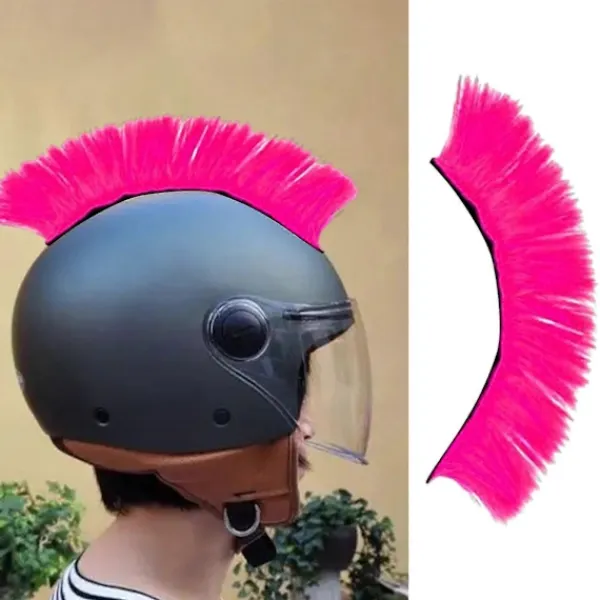 FMYSJ Kaesi Klippbar Hjälm Peruk Avtagbar Högtemperatur Siden Ljus Färg Hjälm Mohawk Hjälmtillbehör (FMY)> Huvudbonader