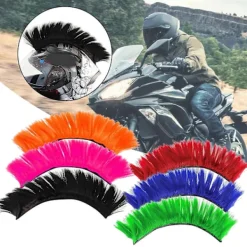 FMYSJ Kaesi Klippbar Hjälm Peruk Avtagbar Högtemperatur Siden Ljus Färg Hjälm Mohawk Hjälmtillbehör (FMY)><noscript><img width=