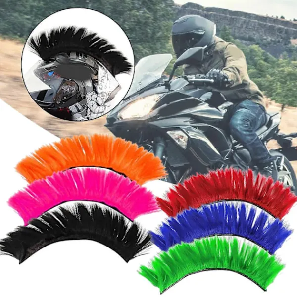 FMYSJ Kaesi Klippbar Hjälm Peruk Avtagbar Högtemperatur Siden Ljus Färg Hjälm Mohawk Hjälmtillbehör (FMY)> Huvudbonader