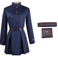 Kaisen Kugisaki Nobara Cosplay Kostym Topp Klänning Kappa Kvinnor Uniform Midja Armar Väska Peruk Komplett Set Halloween Kostymer One Size | Fyndiq><noscript><img width=