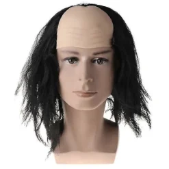 Kal peruk Halloween Peruker Flintskalligt Hår Maskerad Kostymfest Rolig Cosplay Prop Svart> Peruker