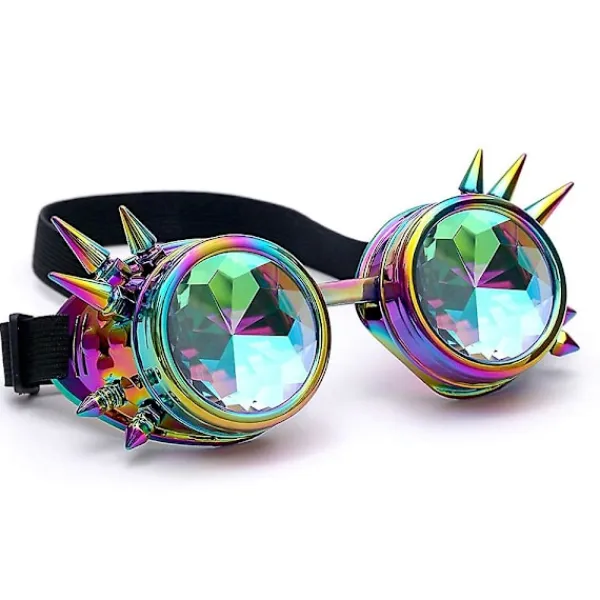 Kalejdoskop Steampunk glasögon Regnbåge Kristall glasögon> Tillbehör