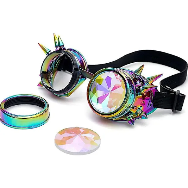 Kalejdoskop Steampunk glasögon Regnbåge Kristall glasögon> Tillbehör