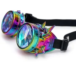 Kalejdoskop Steampunk glasögon Regnbåge Kristall glasögon><noscript><img width=