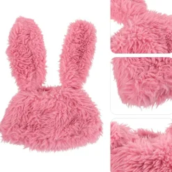 Kaninhatt, Kaninöron, Rolig Plyschhatt, Päls-kaninhatt, Djurhatt, Festfotorekvisita Rosy><noscript><img width=