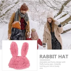 Kaninhatt, Kaninöron, Rolig Plyschhatt, Päls-kaninhatt, Djurhatt, Festfotorekvisita Rosy><noscript><img width=