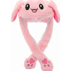 Kaninhatt Öron Rörlig Hoppande Kaninhatt Rolig Söt Plysch Djurmössa med Tassar för Barn Kvinnor Flicka Fest Födelsedag Utklädnad Cosplay Kostymgåva | Fyndiq> Huvudbonader