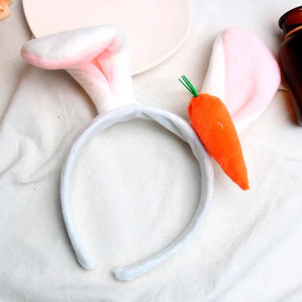 Kaninöron Hårband med Morotskostym Cosplay Dekoration för Utekväll Fest> Huvudbonader