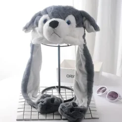 Kaninöronmössa - Plyschkaninmössa med rörliga öron, söt djur> Huvudbonader