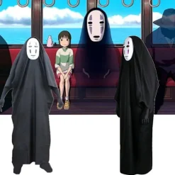 KOOLMEI Kaonashi Spirited Away No Face Man Cosplay Kostym Mask Handskar Ansiktslösa Set M> Dräkter
