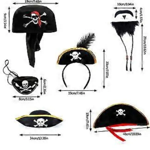 Kaptenshatt för rollspelsfest Maskeradkostym Pirathatt Scenföreställningar Tricornhatt Vuxen Cosplay Tillbehör (Pirat Ögonlapp)> Tillbehör