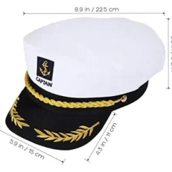 Kaptenshatt för vuxna - Vit Yachting Sjöman Amiral Kostymtillbehör, One Size[JSR]> Huvudbonader