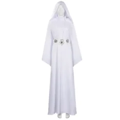 Karneval 2024 Barn & Vuxen Rymdslag Prinsessa Kostym Maskeradfest Kläder Vit Robe Rollspel Leia Cosplay Kostym Barn> Dräkter