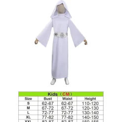 Karneval 2024 Barn & Vuxen Rymdslag Prinsessa Kostym Maskeradfest Kläder Vit Robe Rollspel Leia Cosplay Kostym Barn> Dräkter