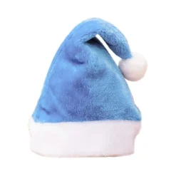 Karneval Jultomte Tjock Mössa med Pompom Flerfärgad Vuxen Varm Sammet Julhattar för Kvinnor Män Barn Present Svart> Huvudbonader