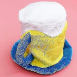 Karneval Ölglas Form Hatt Dekoration Dekorativ Mössa Plysch Ölsejd Hatt Huvud Dekorativ Accessoar För Fest Scen><noscript><img width=