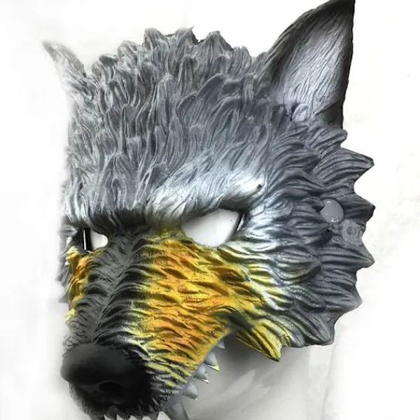 Karneval/påsk Cosplay Latex Varg Mask Djurstil svart gul> Masker