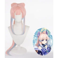 Katea Rosa Gradient Snygg Lång Fläta Värmebeständig Peruk För Cosplay Sangonomiya Kokomi Anime Peruker Halloween Party Peruker Rosa/blå -><noscript><img width=