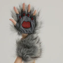 unbranded Katt Tassar Handskar Cosplay Djur Tassar Fingerlösa Vantar Therians Tassar Fursuit><noscript><img width=