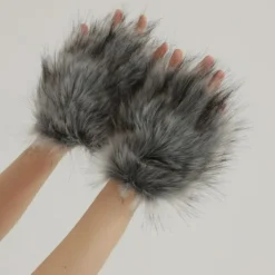 unbranded Katt Tassar Handskar Cosplay Djur Tassar Fingerlösa Vantar Therians Tassar Fursuit><noscript><img width=