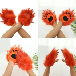 unbranded Katt Tassar Handskar Cosplay Djur Tassar Fingerlösa Vantar Therians Tassar Fursuit> Tillbehör