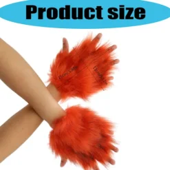 unbranded Katt Tassar Handskar Cosplay Djur Tassar Fingerlösa Vantar Therians Tassar Fursuit><noscript><img width=