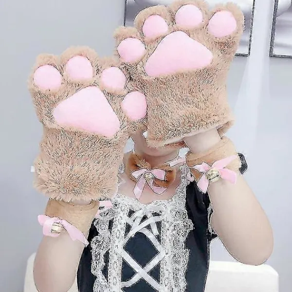 Katt Tassar Handskar Mysiga Djur Fullfingrar Björnklor Vantar Vinter Plysch Handske Halloween Cosplay Kostym Rekvisita För Barn Vuxna -Sy> Tillbehör