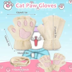 Kattfotshandskar 3 Par Kawaii Handskar Katt Tassar Cosplay Fuskpäls Plysch Katthandskar Lejon Tassar Fingerlösa Handskar För Flickor Kvinnor Svart, Vit, Grå - | Fyndiq><noscript><img width=