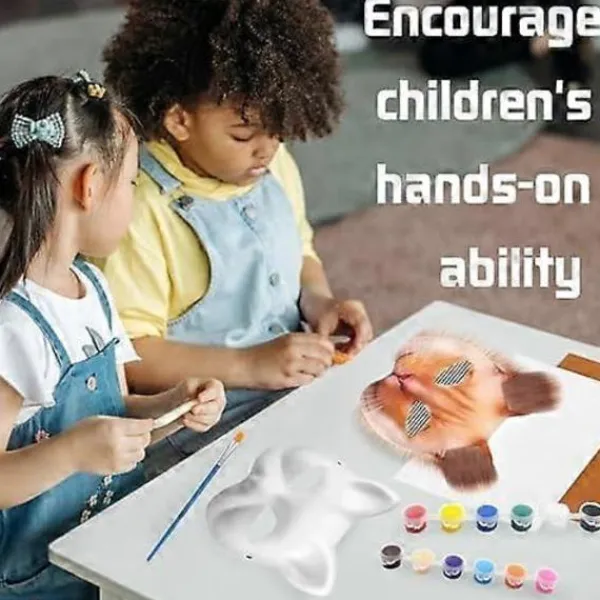 Heta säljare Kattmask med päls och nätöga, tomma pappersmasker för DIY, vita målningspappersmasker, kattmask för DIY Halloween Mardi Gras-fest-Glad> Masker