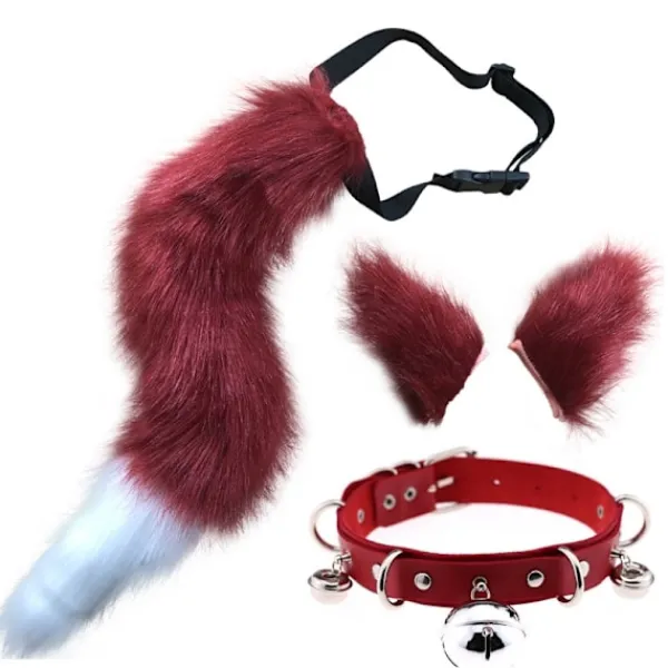 Kattöron och Varulv Djursvans Cosplay Kostym - Perfekt röd 50cm> Tillbehör